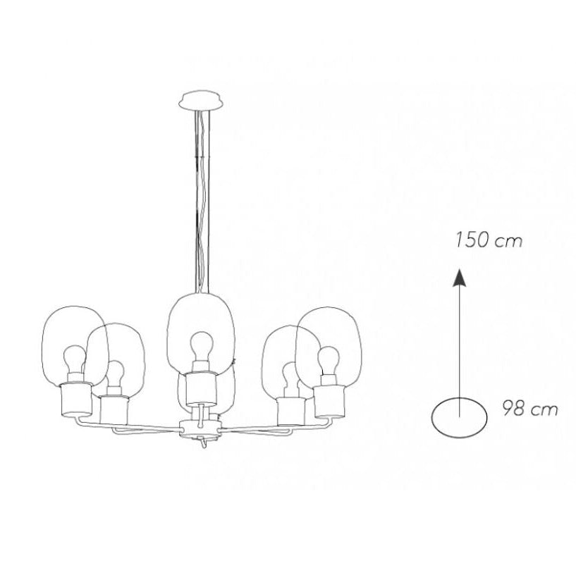 Lampadario I-FELLINI-S6 Oro