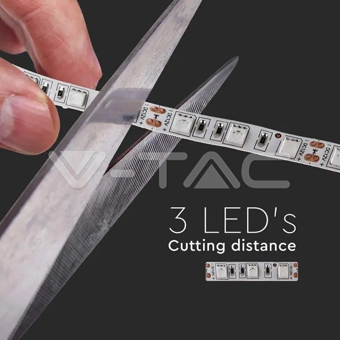 V-TAC Strip LED smd5050 11w/m 5m 60 led/m 12v ip20 10mm