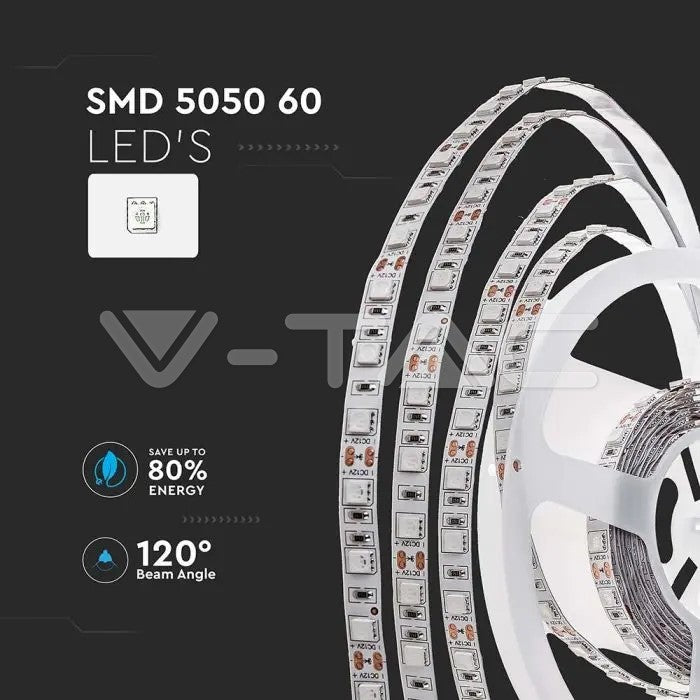 V-TAC Strip LED smd5050 11w/m 5m 60 led/m 12v ip20 10mm