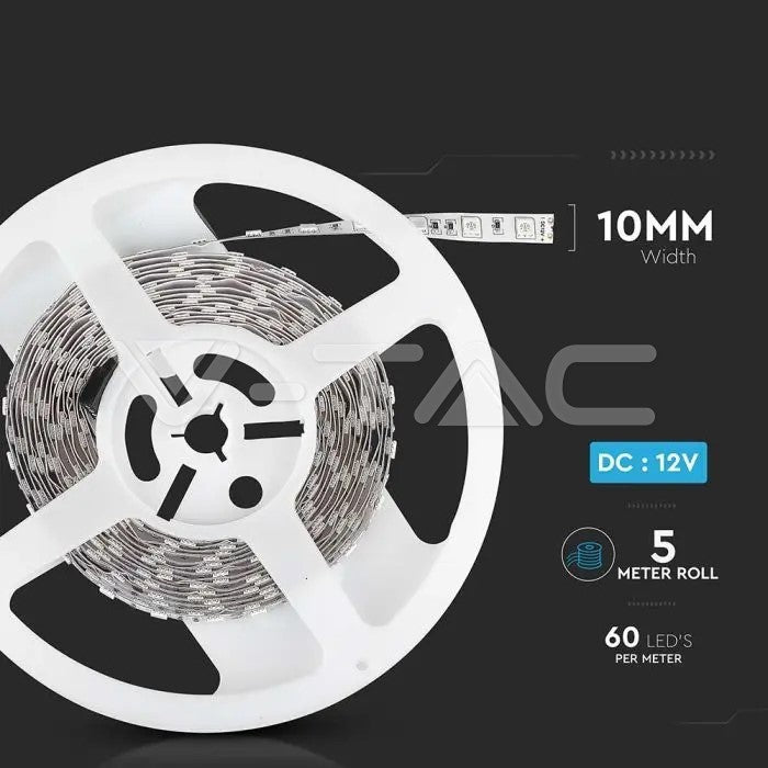 V-TAC Strip LED smd5050 11w/m 5m 60 led/m 12v ip20 10mm