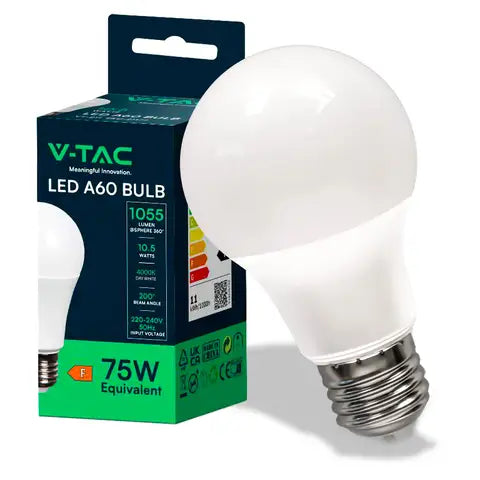 V-TAC Lampadina LED 10.5W E27 A60 ThermoPlastica