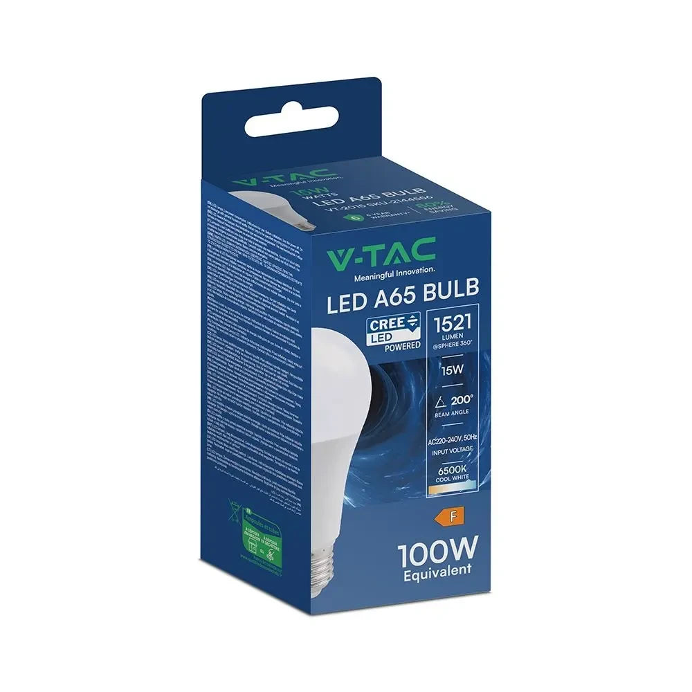 V-TAC Lampadina LED chip cree e27 15w 100lm/w a65 6500k