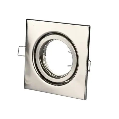 Portafaretto led da incasso quadrato gu10 e gu5.3 (mr16) colore nichel satinato orientabile