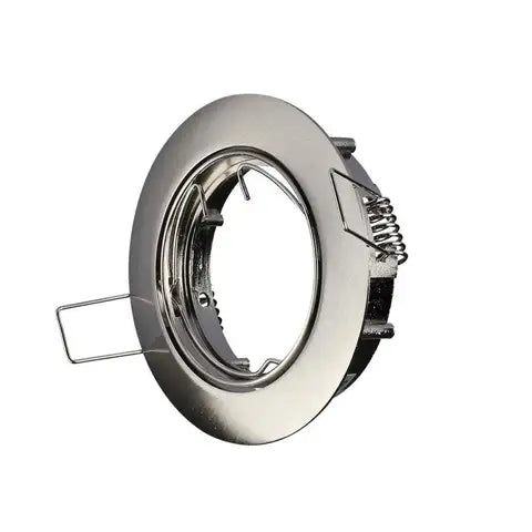 Portafaretto led da incasso rotondo gu10 e gu5.3 (mr16) colore nichel satinato orientabile
