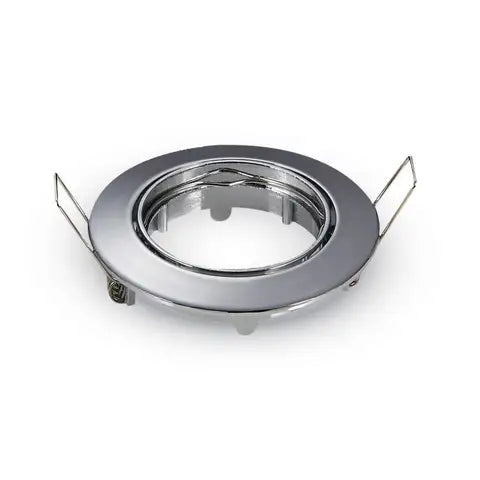 Portafaretto led da incasso rotondo gu10 e gu5.3 (mr16) colore cromato orientabile