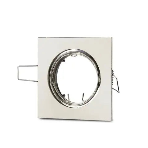 Portafaretto led da incasso quadrato gu10 e gu5.3 (mr16) colore nichel satinato orientabile