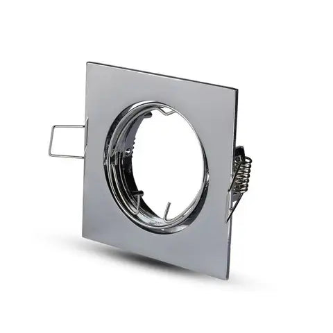 Portafaretto led da incasso quadrato gu10 e gu5.3 (mr16) colore cromato orientabile