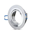 Portafaretto led da incasso rotondo gu10 e gu5.3 (mr16) in alluminio spazzolato orientabile