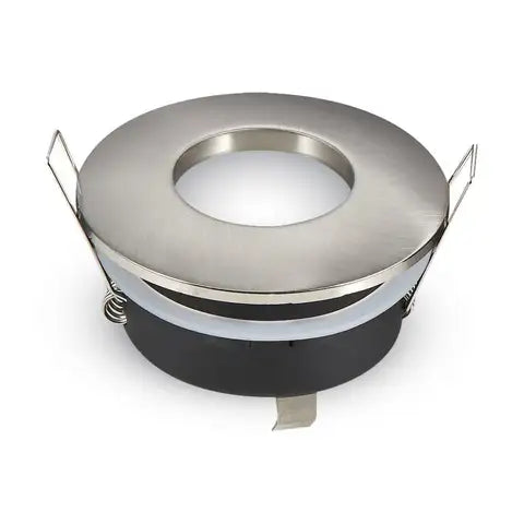 Portafaretto led da incasso rotondo gu10 e gu5.3 (mr16) colore grigio satinato ip54