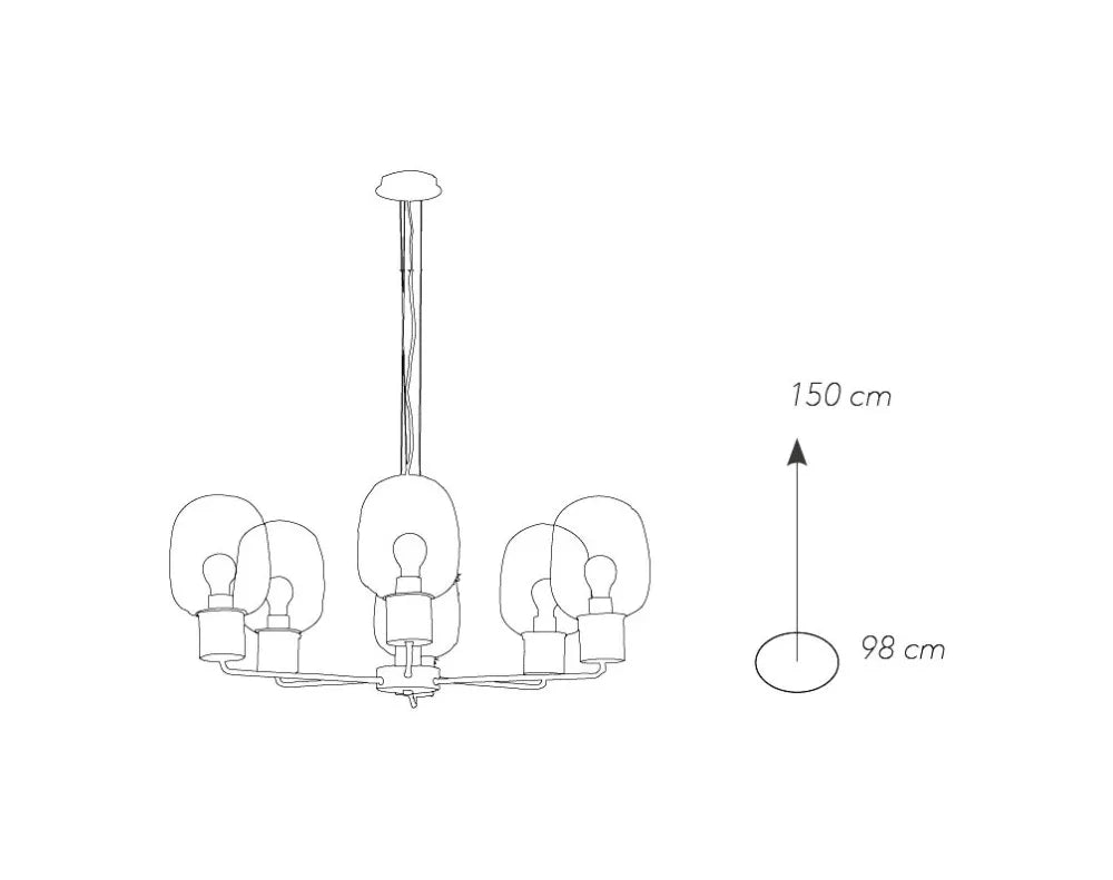 Lampadario I-FELLINI-S6 Cromo
