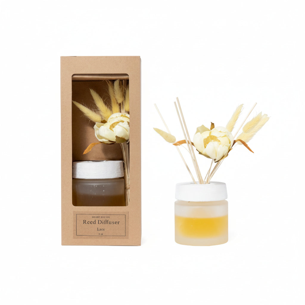 Diffusore di essenza bacchetti fiore Lime in vetro 100 ml