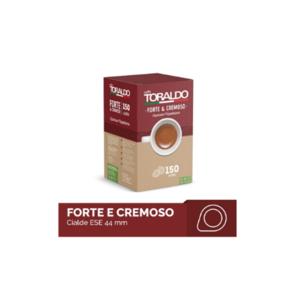 150 Cialde ESE 44 mm Caffè Toraldo Miscela FORTE E CREMOSO