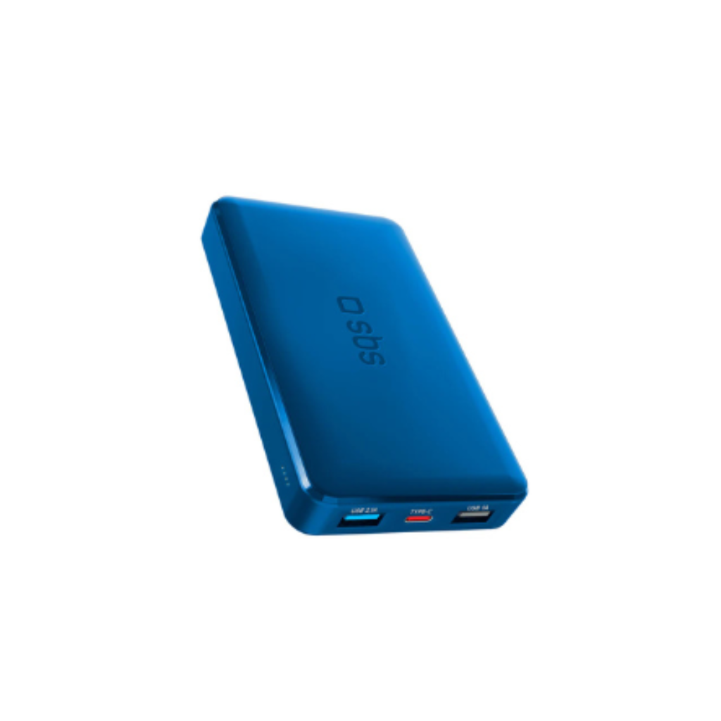 SBS Power bank AZZURRO 10.000 mAh extra slim con porta USB 2.1A Intelligent Charge