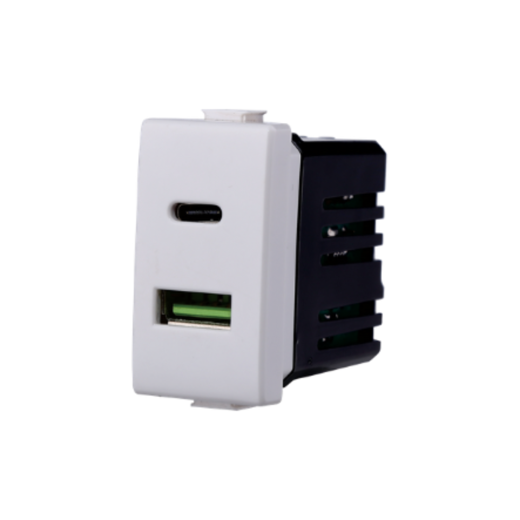 Presa USB  2 in USB+Type-C 3.1A