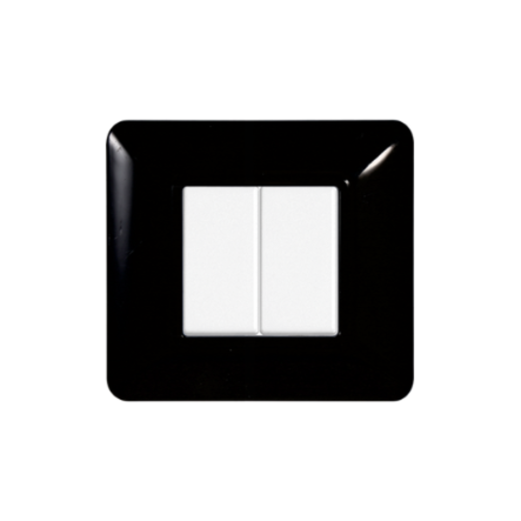 Placca Plastica 2P Nera