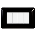 Placca Plastica 4P Nera