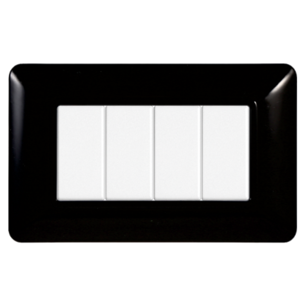 Placca Plastica 4P Nera