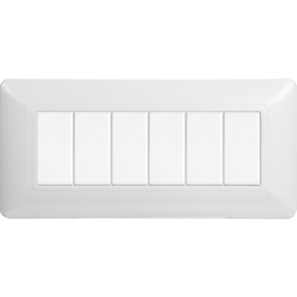 Placca Plastica 6P Bianca