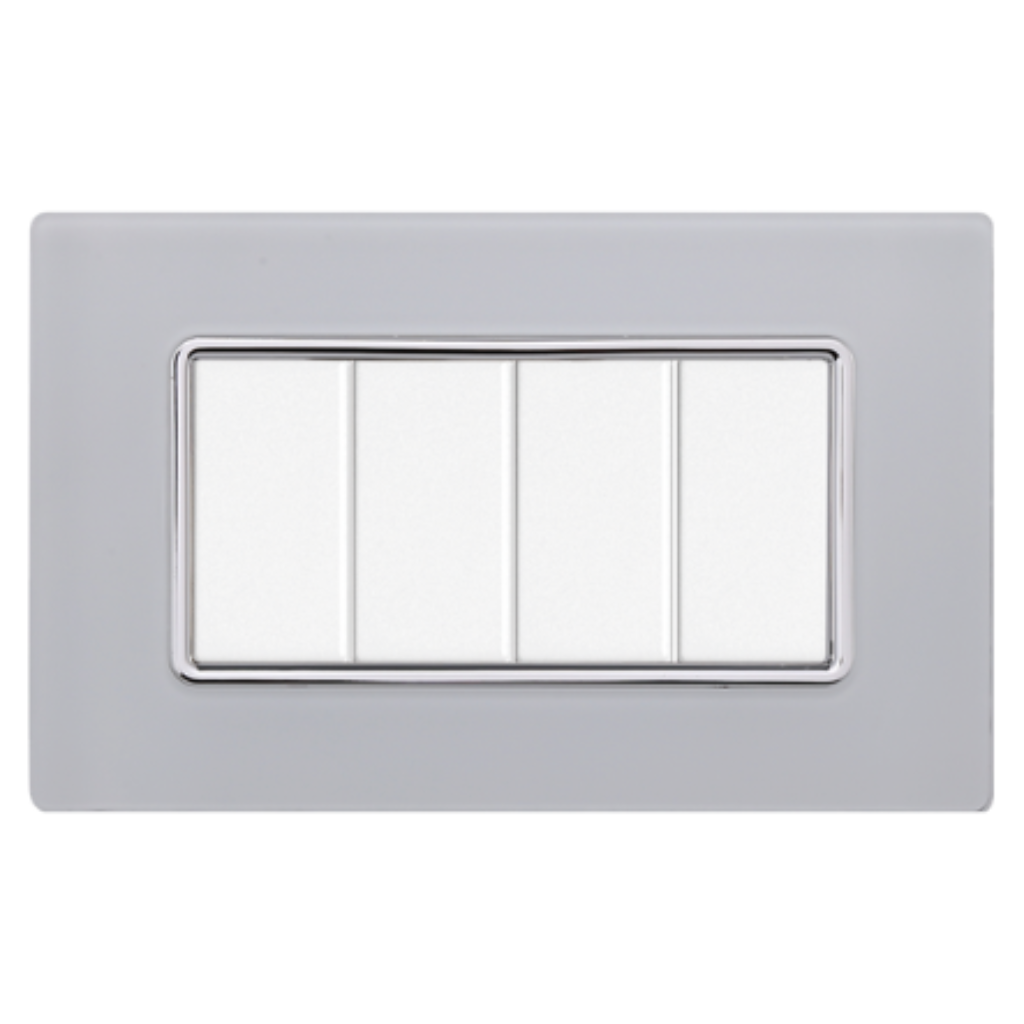 Placca Vetro 4P Bianco