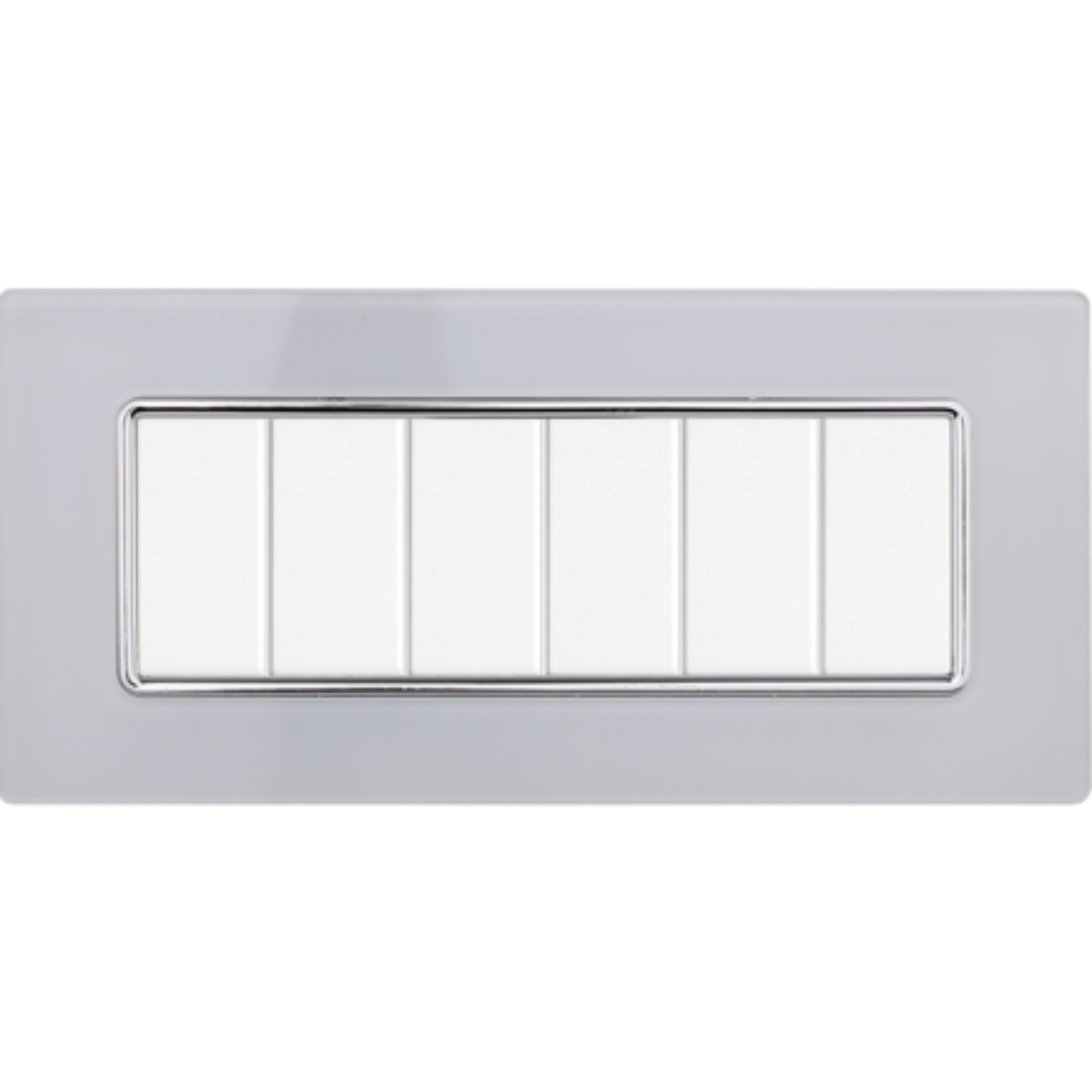 Placca Vetro 6P Bianco