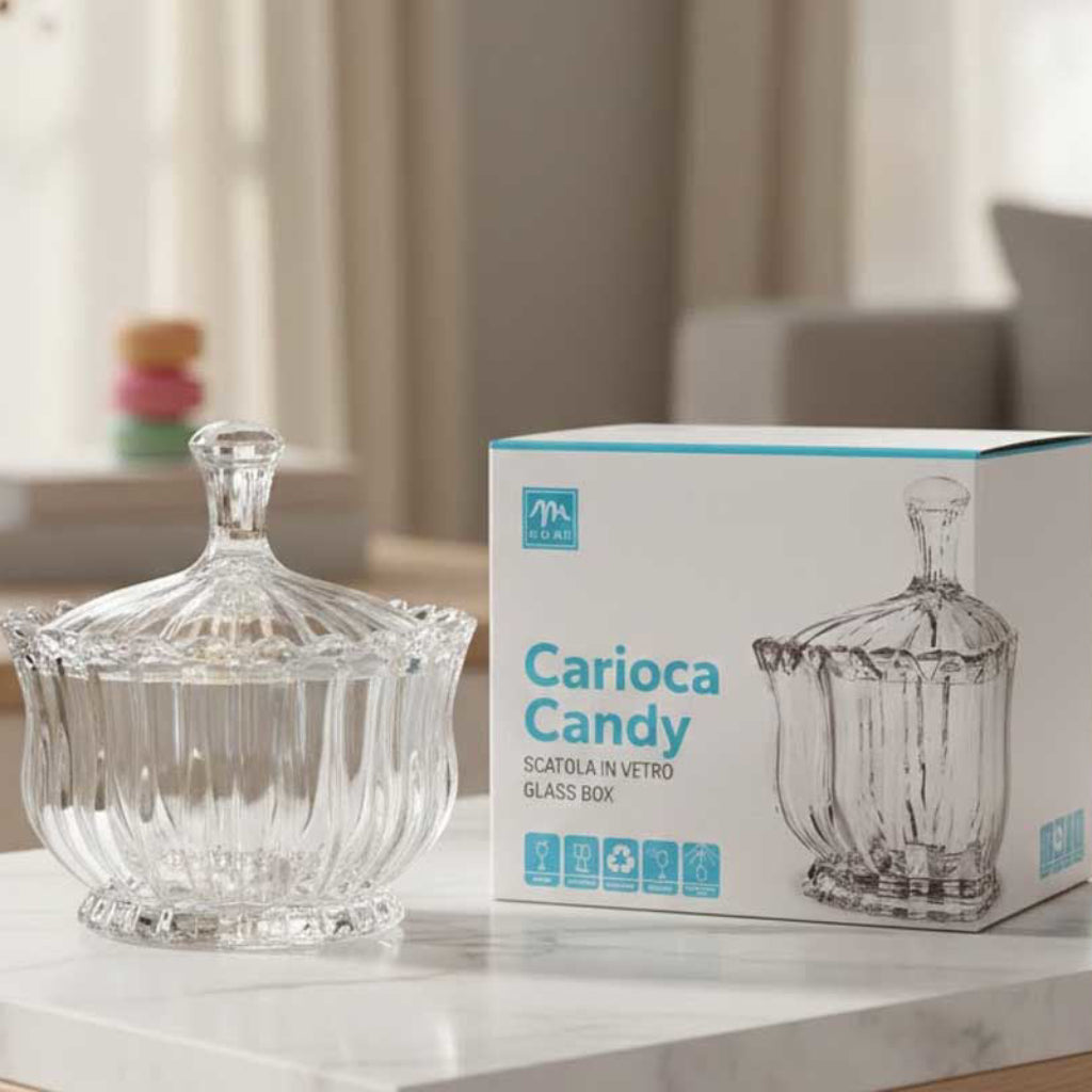 Scatola Carioca Candy trasparente in vetro